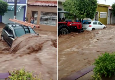 Previsão se confirma e chove forte em algumas cidades do sertão da Bahia; veja vídeo