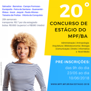 MPF abre concurso para estagiários de nível médio e superior para 13 municípios baianos