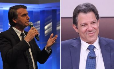 ELEIÇÕES 2018 Jair Bolsonaro e Fernando Haddad disputarão 2º turno