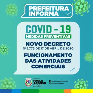 Prefeitura publica novo decreto sobre medidas de prevenção ao Coronavírus