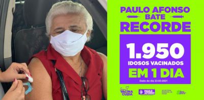 Paulo Afonso-BA: Vacinação contra covid-19 bate recorde com 1.950 pessoas imunizadas somente nesta terça-feira (23)