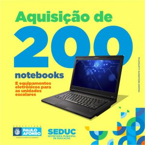 Seduc abre licitação para aquisição de 200 notebooks e equipamentos para as escolas municipais