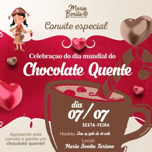 “Celebre o Dia Mundial do Chocolate Quente: Doe roupas e desfrute de um delicioso chocolate quente e a chance de ganhar um passeio de catamarã com almoço além de R$100!”