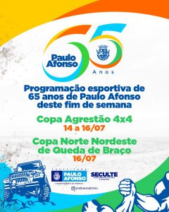 Programação esportiva de aniversário: Copa Agrestão 4×4 e VI Copa Norte e Nordeste de Luta de Braço acontecem neste final de semana
