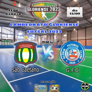 Quarta-feira,13, tem sequência o Campeonato Gloriense de Futsal na nova Quadra Poliesportiva da Praça da Juventude